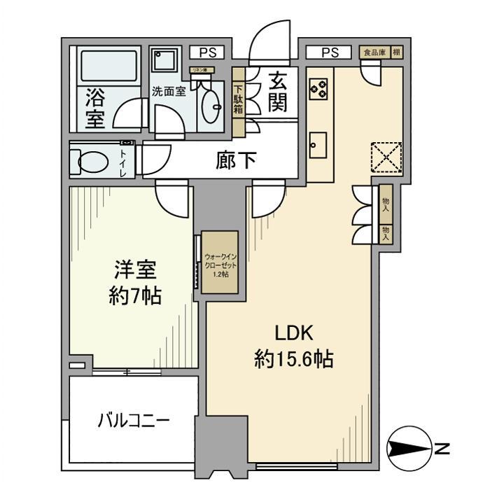 シティタワーズ豊洲ザ・ツインサウスタワー(1LDK/5階)の間取り写真