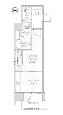 NIDO MOTOASAKUSA(1DK/9階)の間取り写真