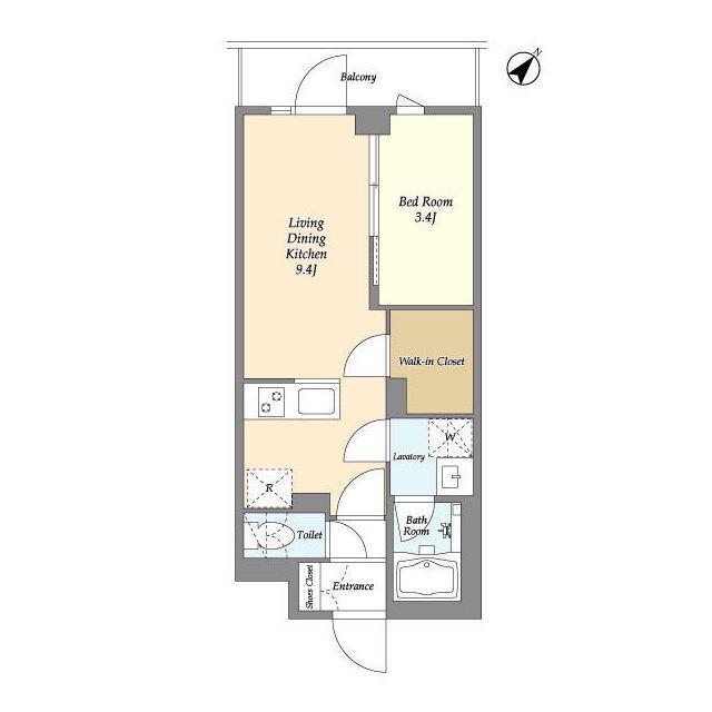 ドゥーエ曳舟2(1LDK/1階)の間取り写真