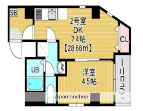 OJIMAHOLIC(1DK/6階)の間取り写真