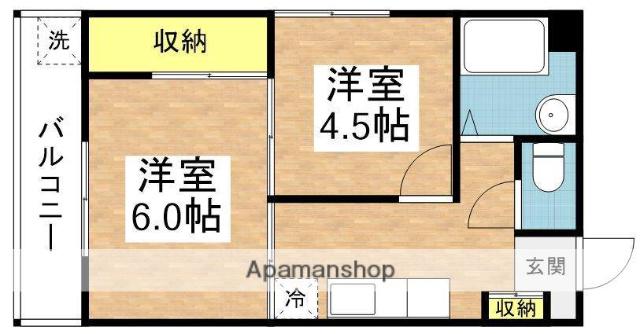 フロール氷川台(2K/1階)の間取り写真