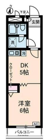 パーソネージュ西大島(1DK/3階)の間取り写真