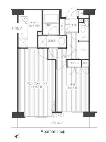 ステラメゾン武蔵小山(1LDK/5階)の間取り写真
