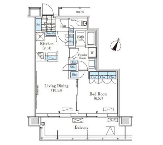 メルクマール京王笹塚レジデンス(1LDK/15階)の間取り写真