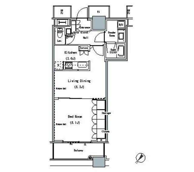 THE TOKYO TOWERS MIDTOWER(1LDK/16階)の間取り写真