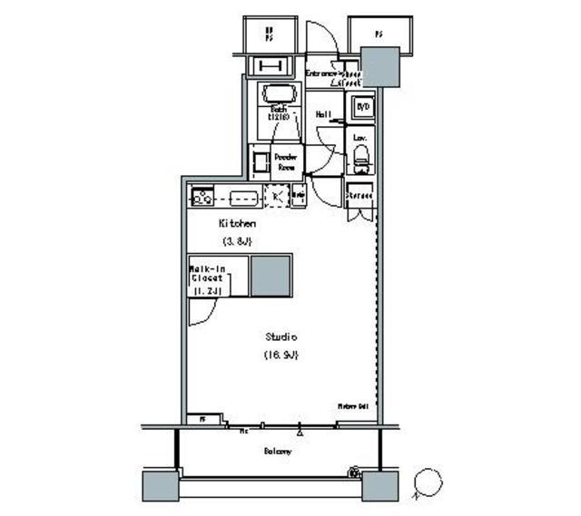 THE TOKYO TOWERS MIDTOWER(1K/12階)の間取り写真