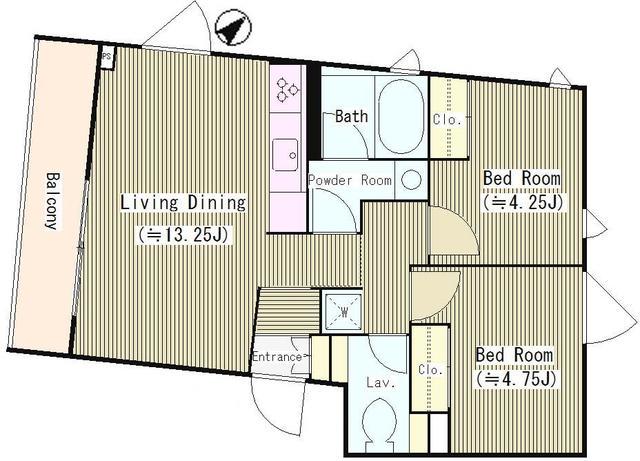 西馬込テラスコート(2LDK/3階)の間取り写真