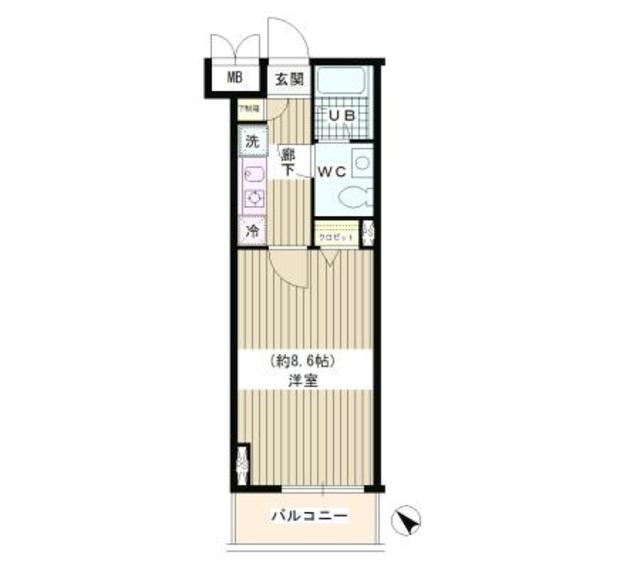 ラ・シャトン西早稲田(1K/9階)の間取り写真