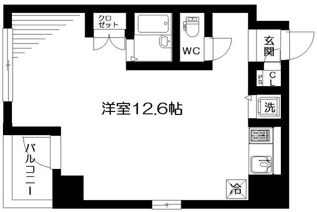 ドゥメヌエット(ワンルーム/4階)の間取り写真