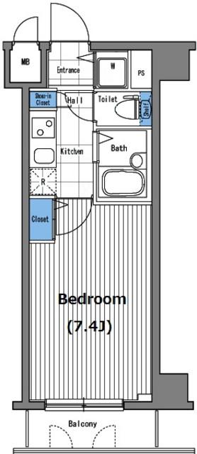 グランド・ガーラ三田(1K/6階)の間取り写真