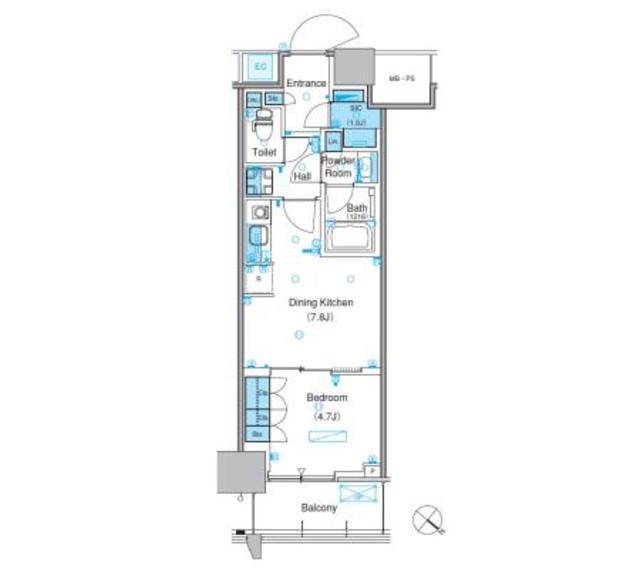 パークアクシス豊洲キャナル(1DK/9階)の間取り写真