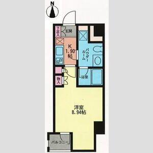 プライムアーバン学芸大学Ⅱ(1K/4階)の間取り写真
