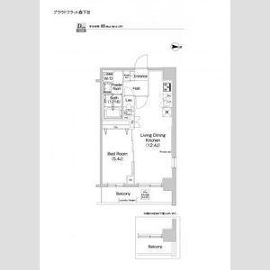 プラウドフラット森下Ⅲ(1LDK/2階)の間取り写真