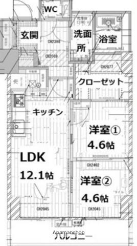 シティコート目黒4棟(1K/1階)の間取り写真