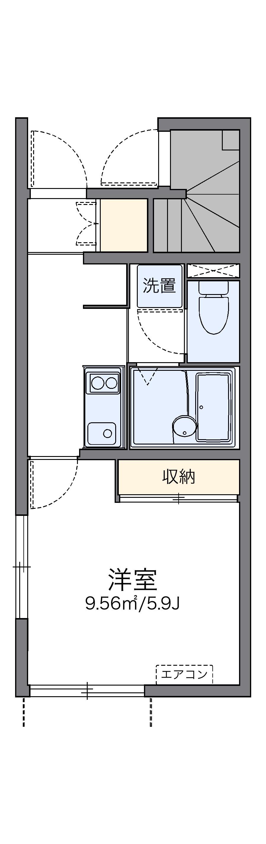 レオネクスト西蒲田(1K/1階)の間取り写真
