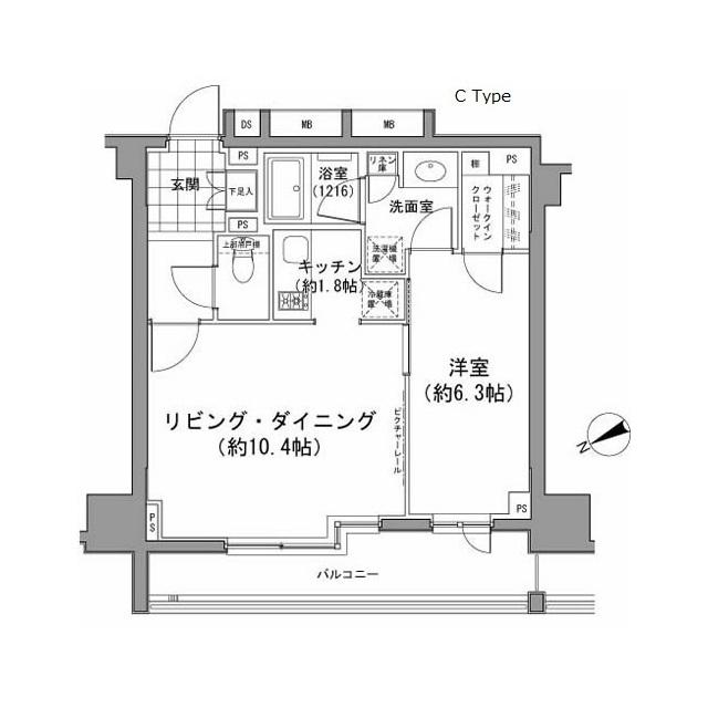 パークハビオ八丁堀 3階階 間取り