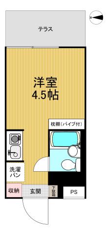 レスポワール南馬込(ワンルーム/1階)の間取り写真