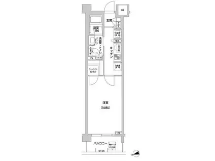 コンフォリア目黒青葉台(1K/2階)の間取り写真