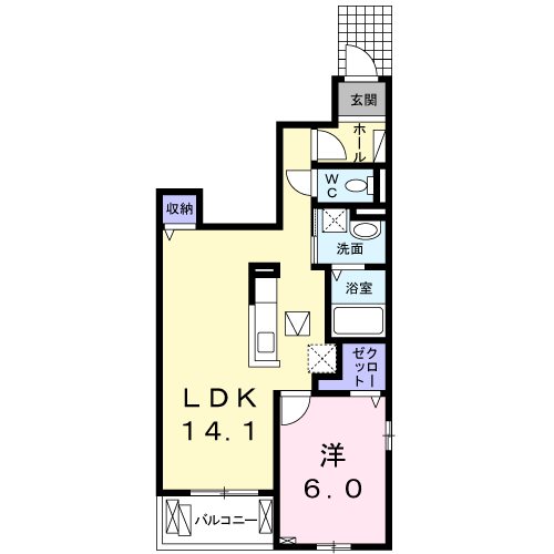 ヴィラ コンテール(1LDK/1階)の間取り写真