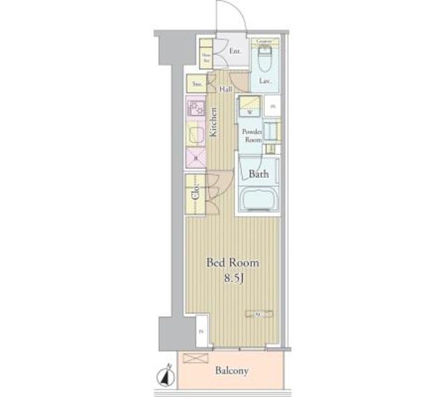ヴェルデュール高田馬場(1K/12階)の間取り写真