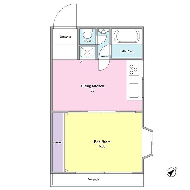 ヴィラ・ハーモニー目黒川(1DK/8階)の間取り写真