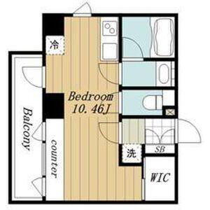 オーク高輪Ⅱ(1K/8階)の間取り写真