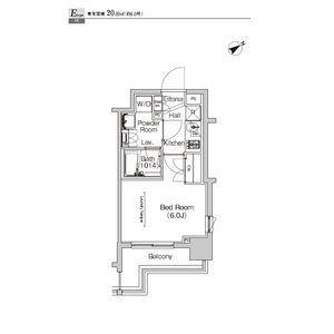 プラウドフラット門前仲町Ⅳ(1K/3階)の間取り写真