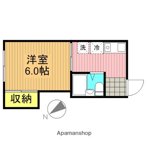 タナーハイツ(1K/2階)の間取り写真