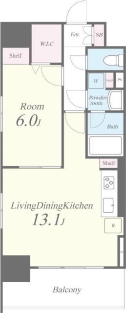 キャナルテラス品川(1LDK/9階)の間取り写真