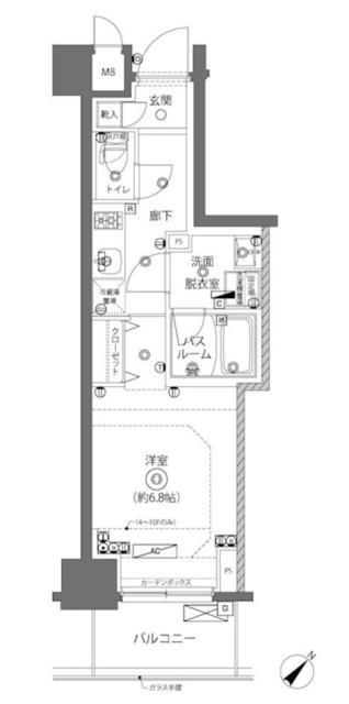 ZOOM日本橋馬喰町(1K/8階)の間取り写真