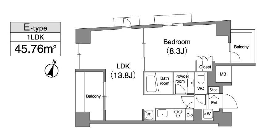 プライマル笹塚(1LDK/11階)の間取り写真