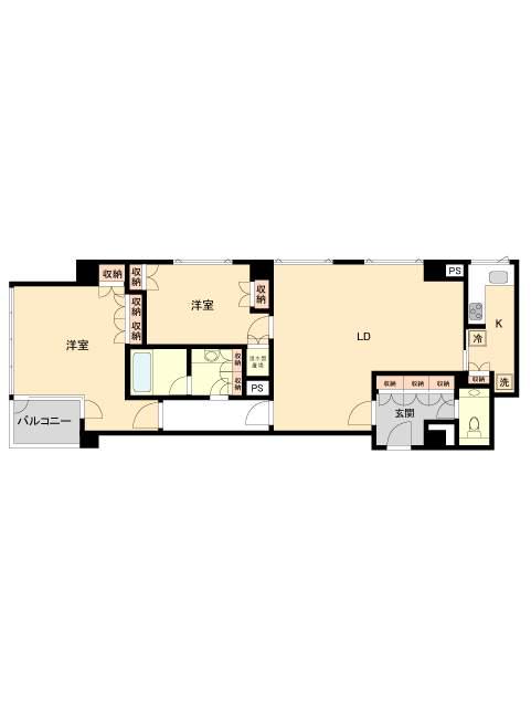 ストーリア赤坂(2LDK/2階)の間取り写真