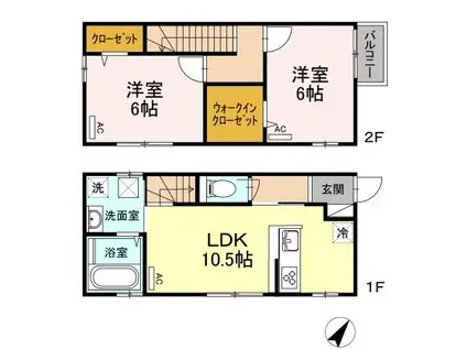 横須賀線 西大井駅 徒歩4分 2階建 築5年(2LDK)の間取り写真