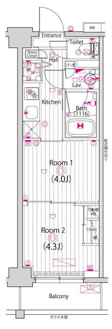 ガーラ・グランディ川崎西口 5階階 間取り