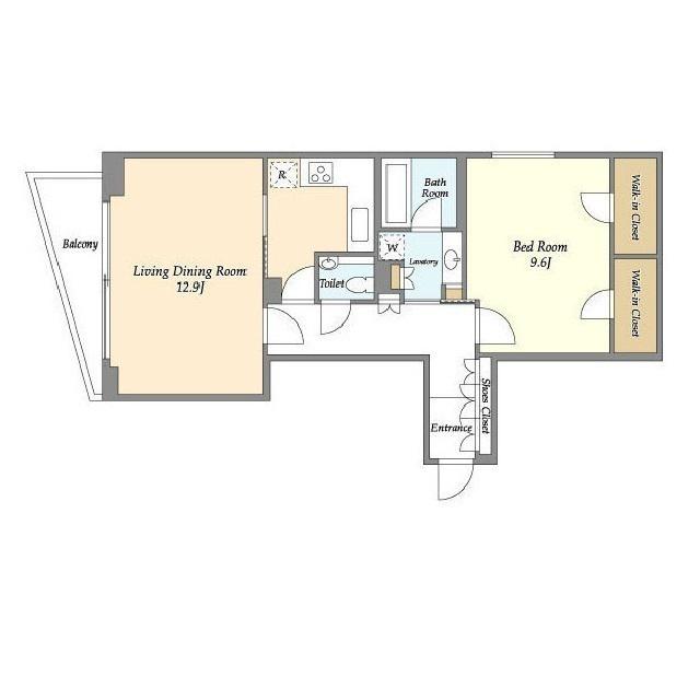 KWレジデンス桜新町(1LDK/1階)の間取り写真