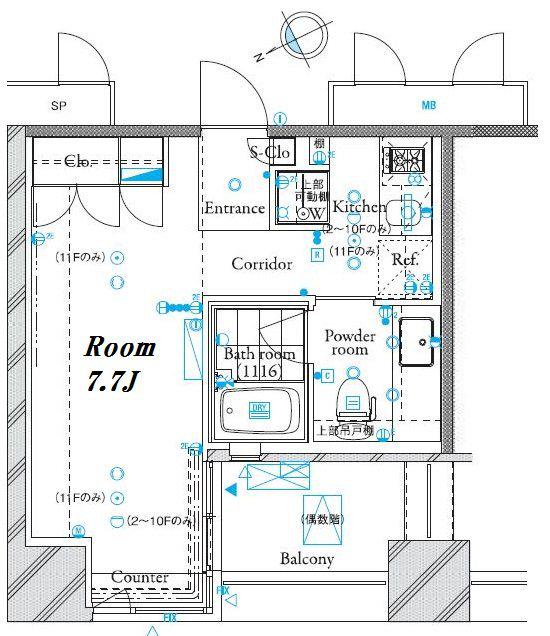 ザタワー芝浦 7階階 間取り