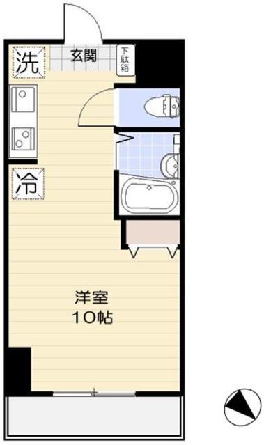 ダイアパレス鶴見第2(ワンルーム/6階)の間取り写真