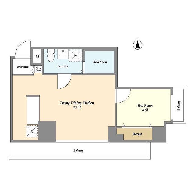 アプリーレ菊川(1LDK/5階)の間取り写真