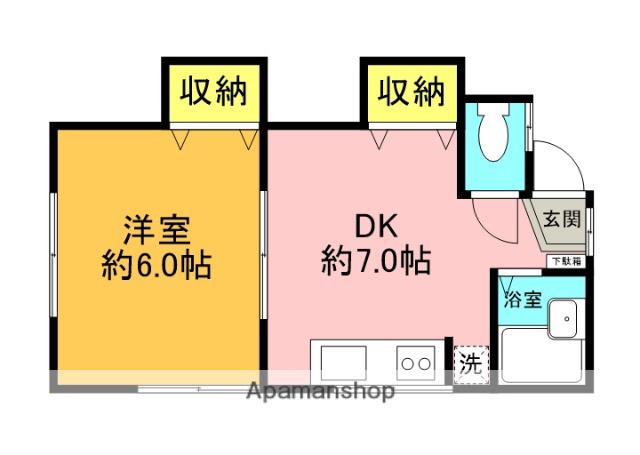 コーポシシド(1DK/2階)の間取り写真