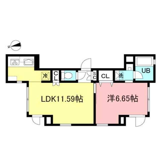 ASTILE四谷(1LDK/2階)の間取り写真