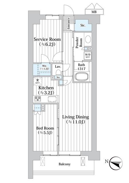 アビティグランデ砧(1SLDK/4階)の間取り写真