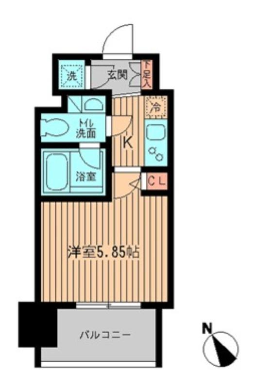 レジディア大森(1K/12階)の間取り写真