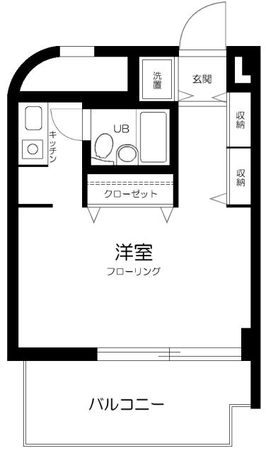 エムズフラット(ワンルーム/1階)の間取り写真