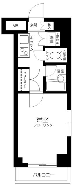 ルーブル渋谷松濤(1K/1階)の間取り写真