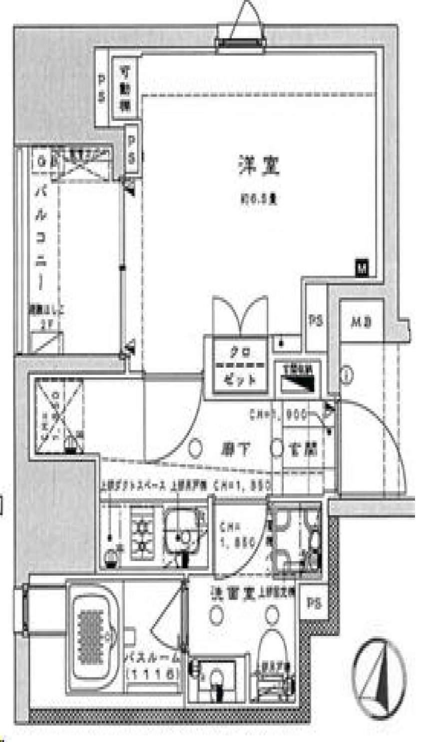 ライオンズ千代田岩本町ミレス(1K/2階)の間取り写真