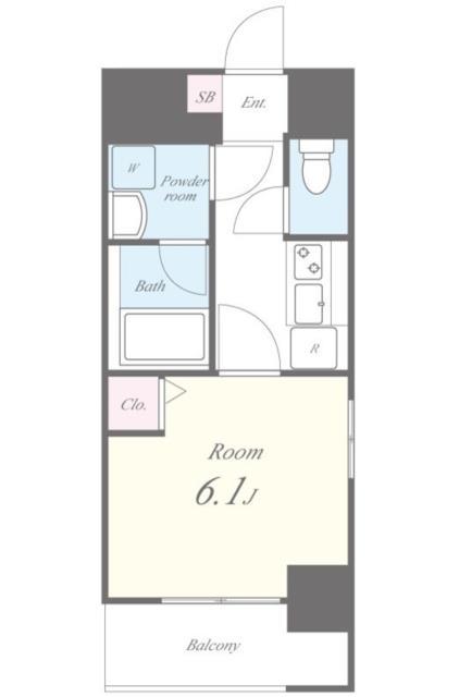 IMPERIAL KS VILLA(1K/1階)の間取り写真