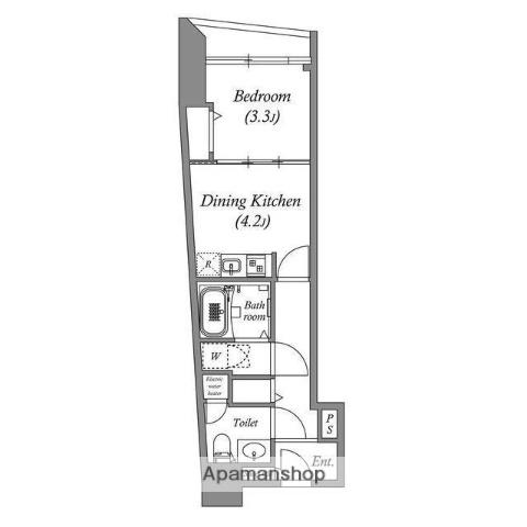 オーパスホームズ三田(1DK/6階)の間取り写真