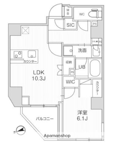 SYFORME浅草Ⅱ(1LDK/8階)の間取り写真