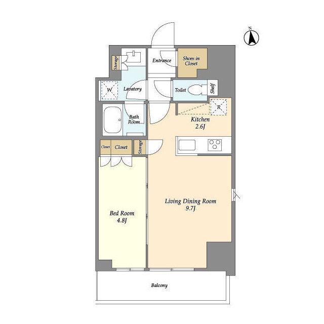 ラティエラ大鳥居(1LDK/8階)の間取り写真