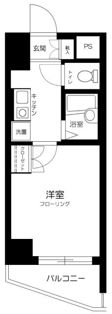 ヴェルステージ戸越銀座(1K/4階)の間取り写真